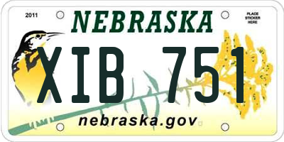 NE license plate XIB751