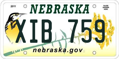 NE license plate XIB759