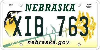 NE license plate XIB763
