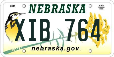 NE license plate XIB764