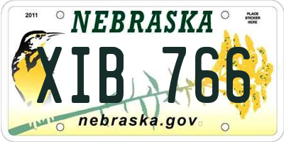 NE license plate XIB766