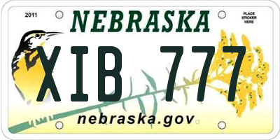 NE license plate XIB777