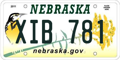 NE license plate XIB781