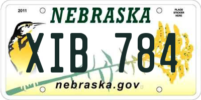 NE license plate XIB784