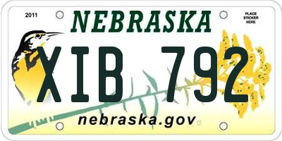 NE license plate XIB792