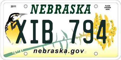 NE license plate XIB794