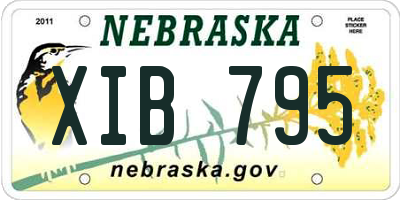 NE license plate XIB795