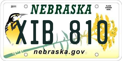 NE license plate XIB810