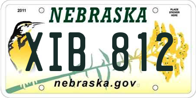 NE license plate XIB812