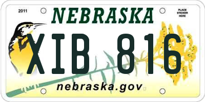 NE license plate XIB816