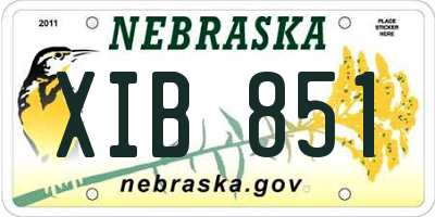 NE license plate XIB851