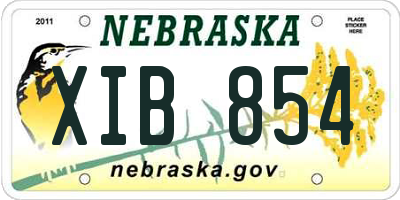 NE license plate XIB854