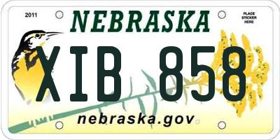 NE license plate XIB858
