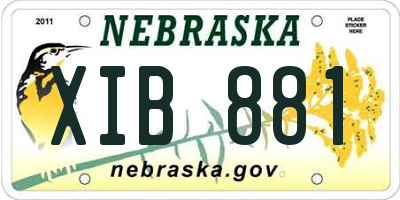 NE license plate XIB881