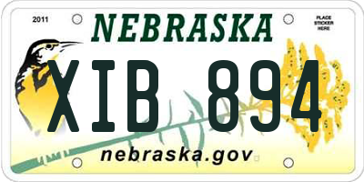 NE license plate XIB894