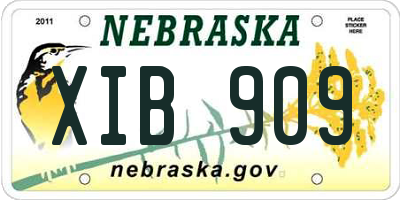 NE license plate XIB909