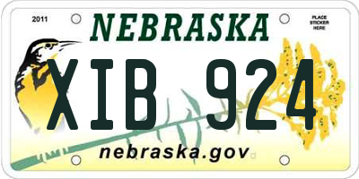 NE license plate XIB924