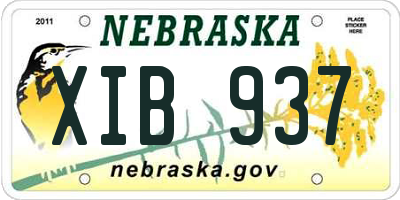 NE license plate XIB937