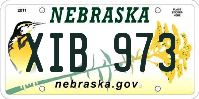 NE license plate XIB973