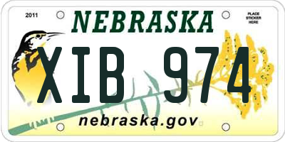 NE license plate XIB974