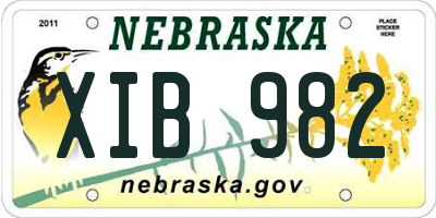 NE license plate XIB982