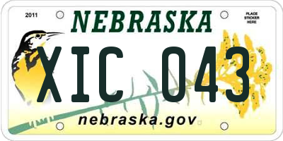 NE license plate XIC043