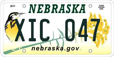 NE license plate XIC047