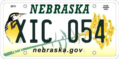 NE license plate XIC054