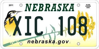 NE license plate XIC108