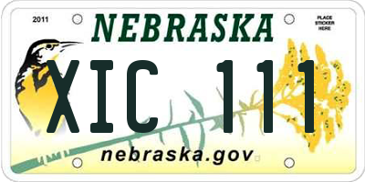 NE license plate XIC111
