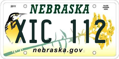 NE license plate XIC112