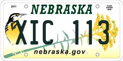 NE license plate XIC113