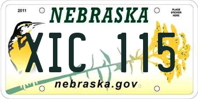 NE license plate XIC115