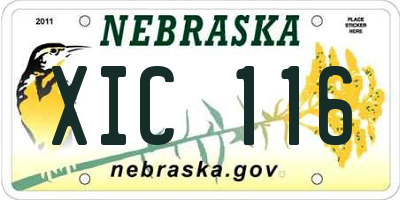 NE license plate XIC116