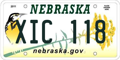 NE license plate XIC118