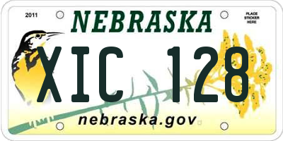 NE license plate XIC128