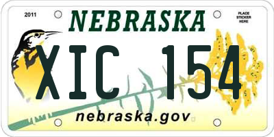 NE license plate XIC154