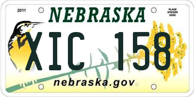 NE license plate XIC158