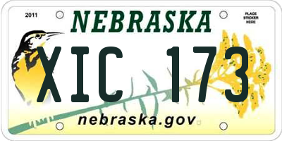 NE license plate XIC173