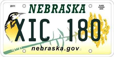 NE license plate XIC180