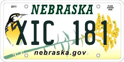 NE license plate XIC181