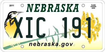 NE license plate XIC191