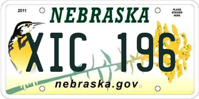 NE license plate XIC196