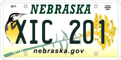 NE license plate XIC201