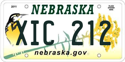 NE license plate XIC212
