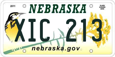 NE license plate XIC213