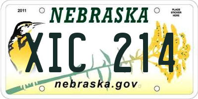 NE license plate XIC214