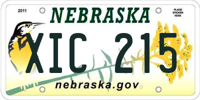NE license plate XIC215