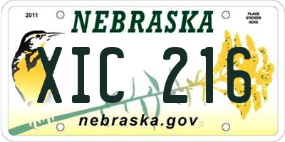 NE license plate XIC216