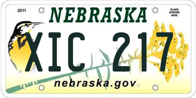 NE license plate XIC217